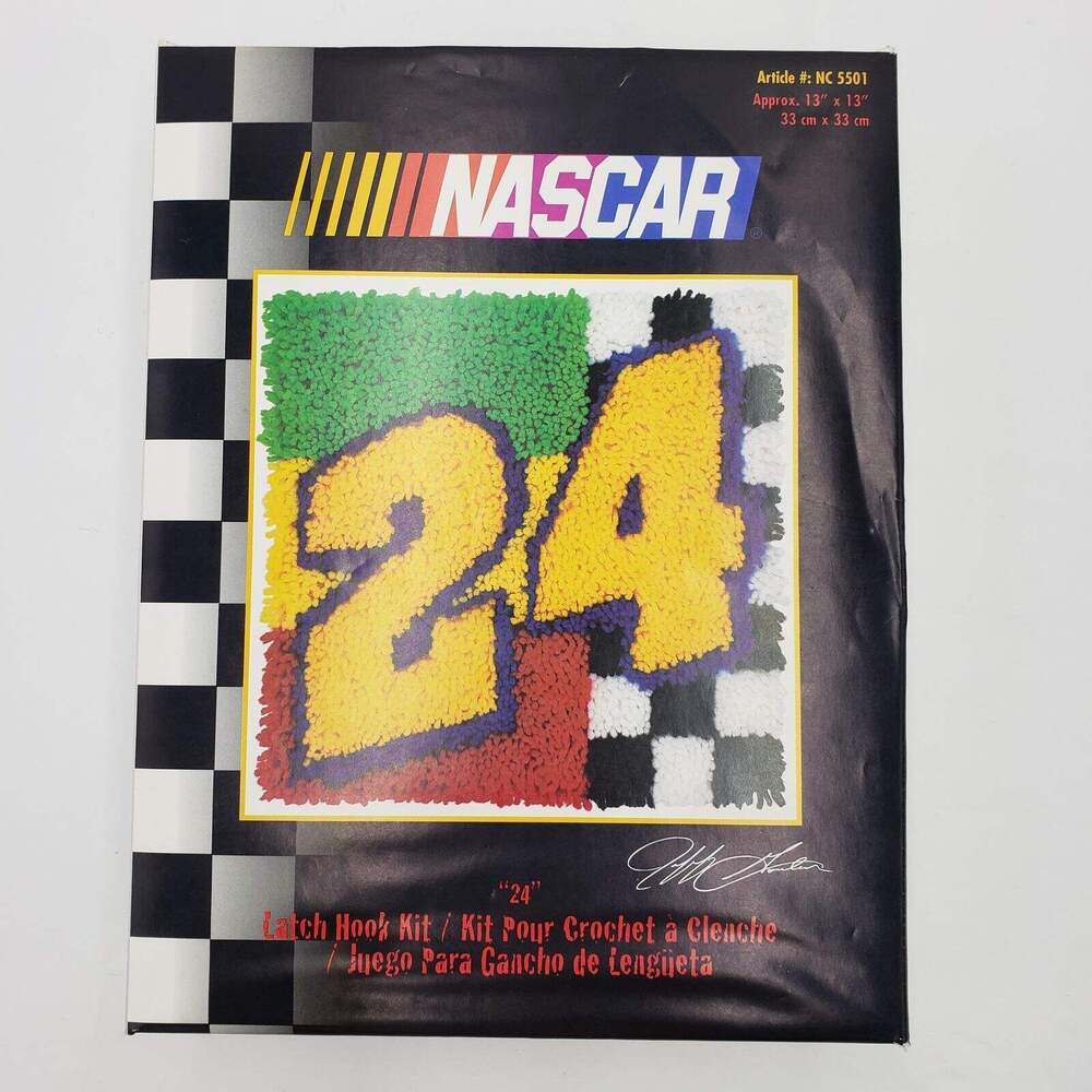NASCAR Jeff Gordon #24 Latch Hook Pillow Rug Kit by Caron #NC5501 1999 13"x13"